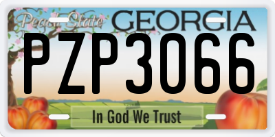 GA license plate PZP3066