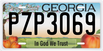 GA license plate PZP3069
