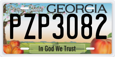 GA license plate PZP3082