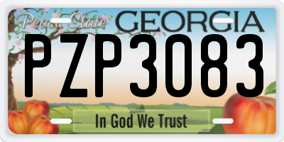GA license plate PZP3083