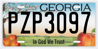 GA license plate PZP3097