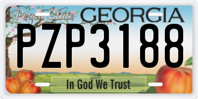 GA license plate PZP3188