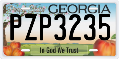 GA license plate PZP3235