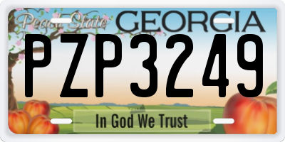 GA license plate PZP3249