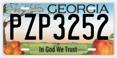 GA license plate PZP3252