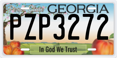 GA license plate PZP3272