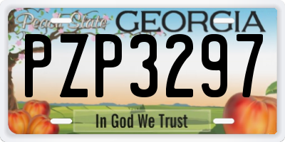 GA license plate PZP3297