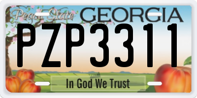 GA license plate PZP3311