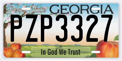 GA license plate PZP3327