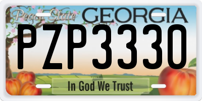 GA license plate PZP3330