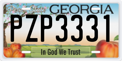GA license plate PZP3331