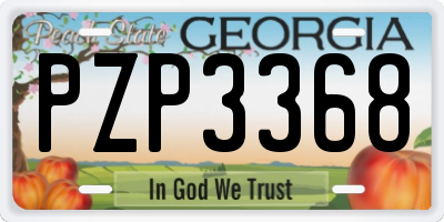 GA license plate PZP3368