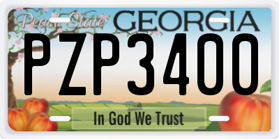 GA license plate PZP3400
