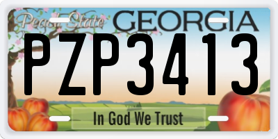 GA license plate PZP3413