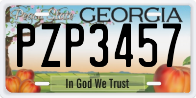 GA license plate PZP3457