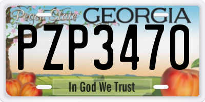 GA license plate PZP3470