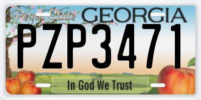 GA license plate PZP3471