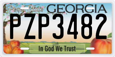 GA license plate PZP3482