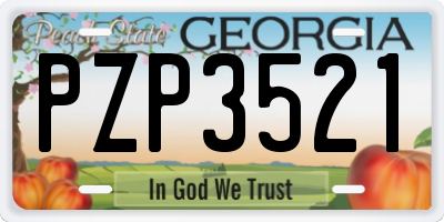 GA license plate PZP3521