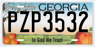 GA license plate PZP3532