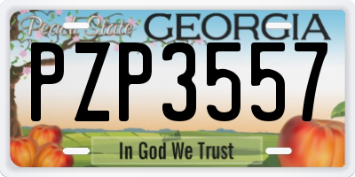 GA license plate PZP3557