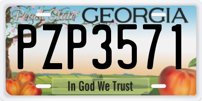 GA license plate PZP3571