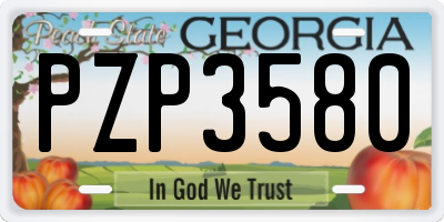 GA license plate PZP3580
