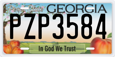 GA license plate PZP3584