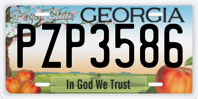 GA license plate PZP3586