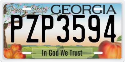 GA license plate PZP3594
