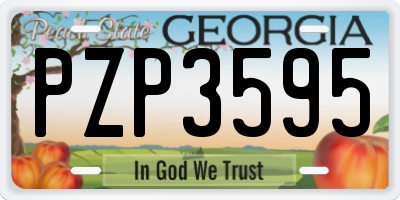 GA license plate PZP3595