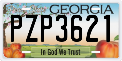 GA license plate PZP3621
