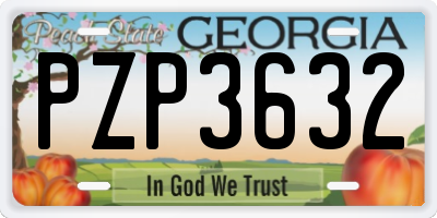 GA license plate PZP3632