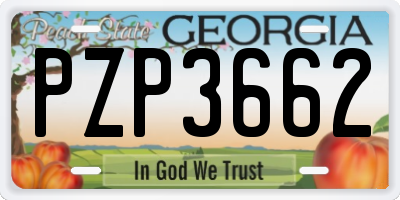 GA license plate PZP3662