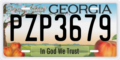 GA license plate PZP3679