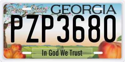 GA license plate PZP3680