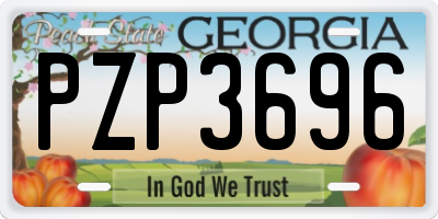 GA license plate PZP3696