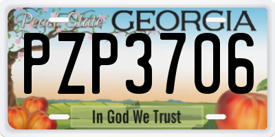 GA license plate PZP3706