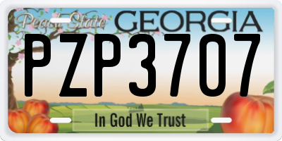 GA license plate PZP3707