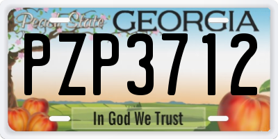 GA license plate PZP3712