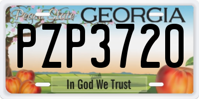 GA license plate PZP3720