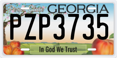 GA license plate PZP3735