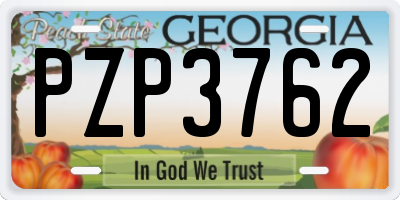 GA license plate PZP3762
