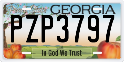 GA license plate PZP3797