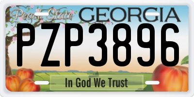 GA license plate PZP3896