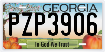GA license plate PZP3906