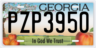 GA license plate PZP3950