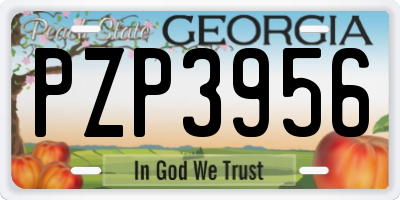 GA license plate PZP3956