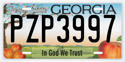 GA license plate PZP3997