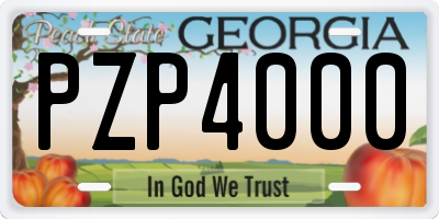 GA license plate PZP4000